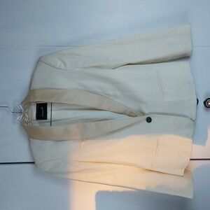 Isabel Marant| Womens Cream Blazer Suit Coat Silk/Cotton Minimalist Neutral M/L